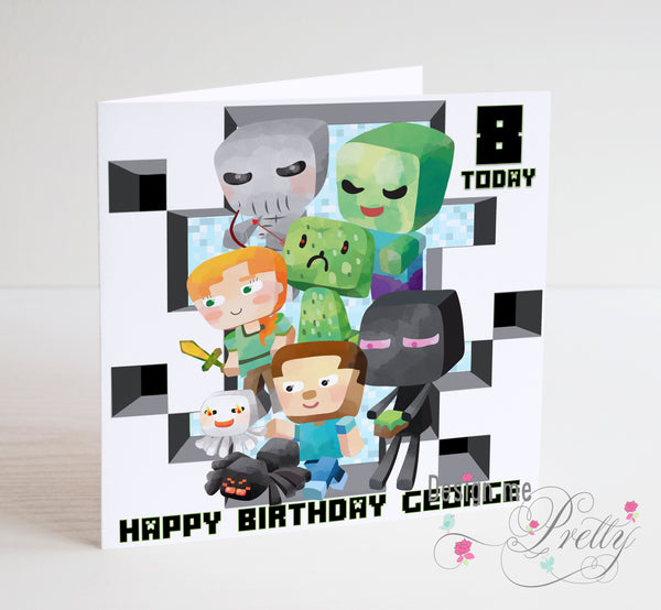 Minecraft Birthday Card