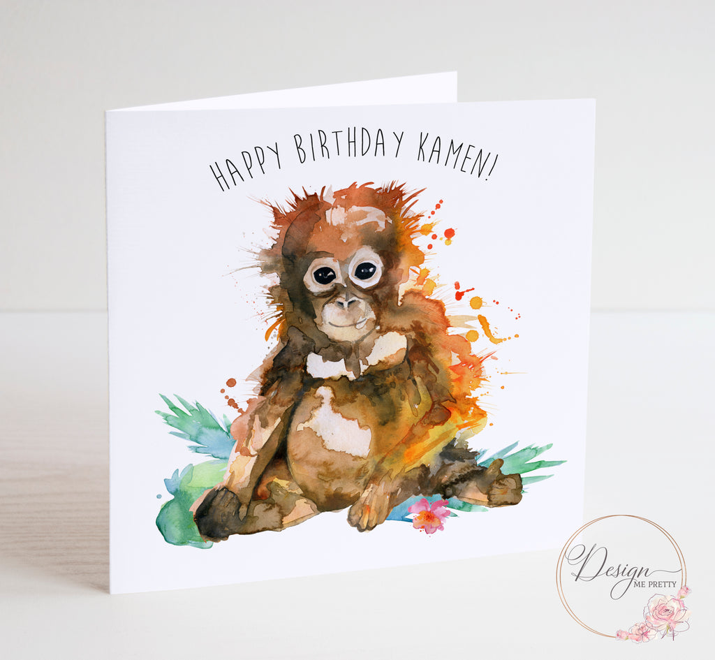 Orangutan Birthday Card