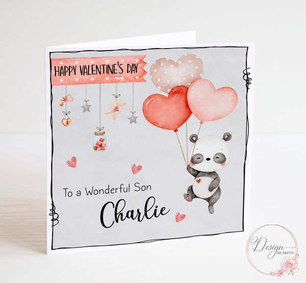 Personalised Panda Valentines Card