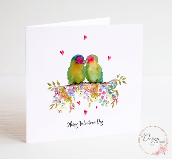 Personalised Love Birds Valentines Card