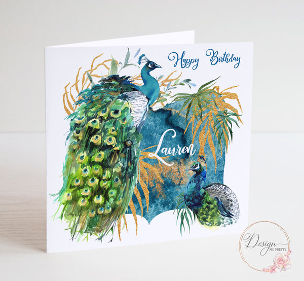 Peacock Birthday Card