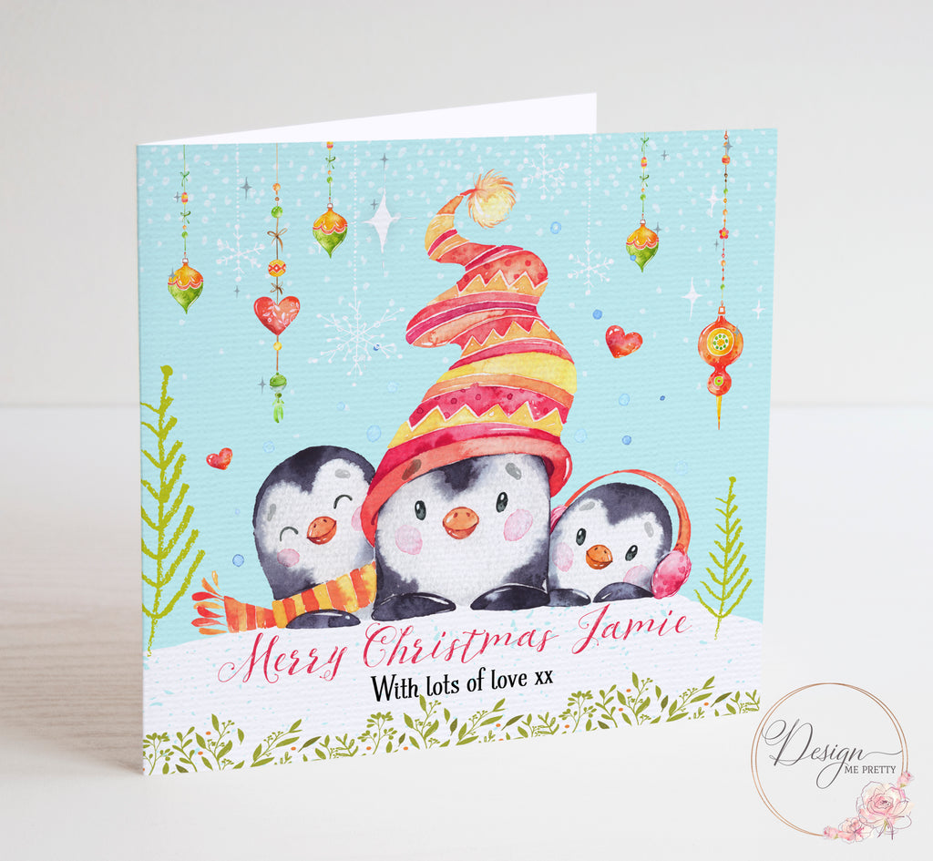 Cute Penguin Christmas Card