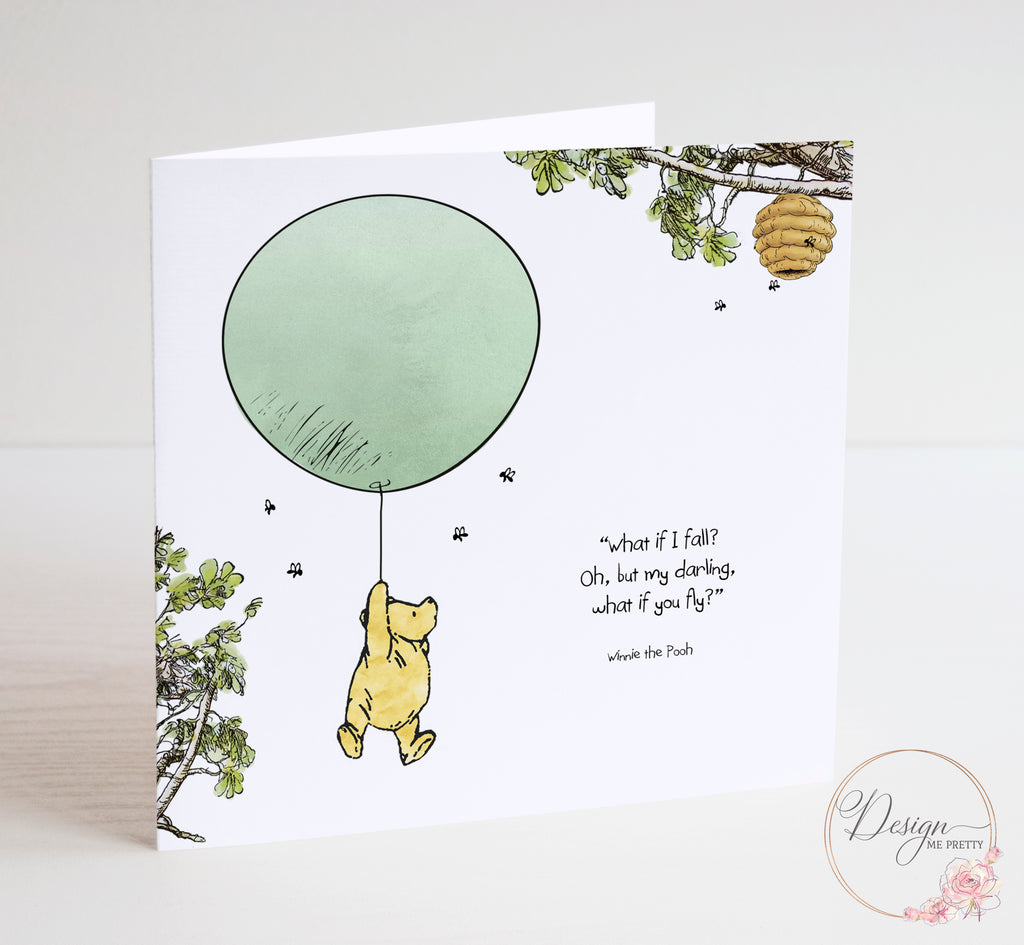 Winnie the Pooh Sentiment Card - What if you Fly?