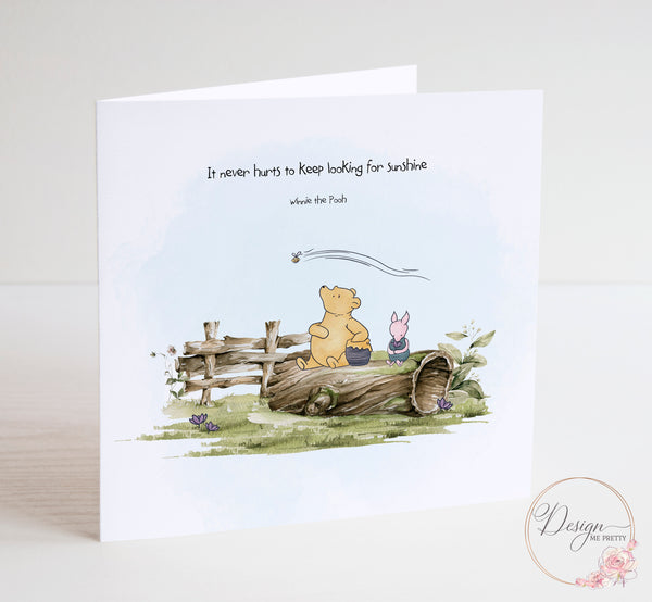 Winnie the Pooh Sentiment Card - Looking for Sunshine