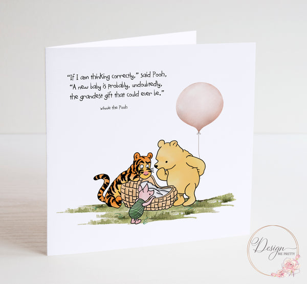 Winnie the Pooh New Baby Card