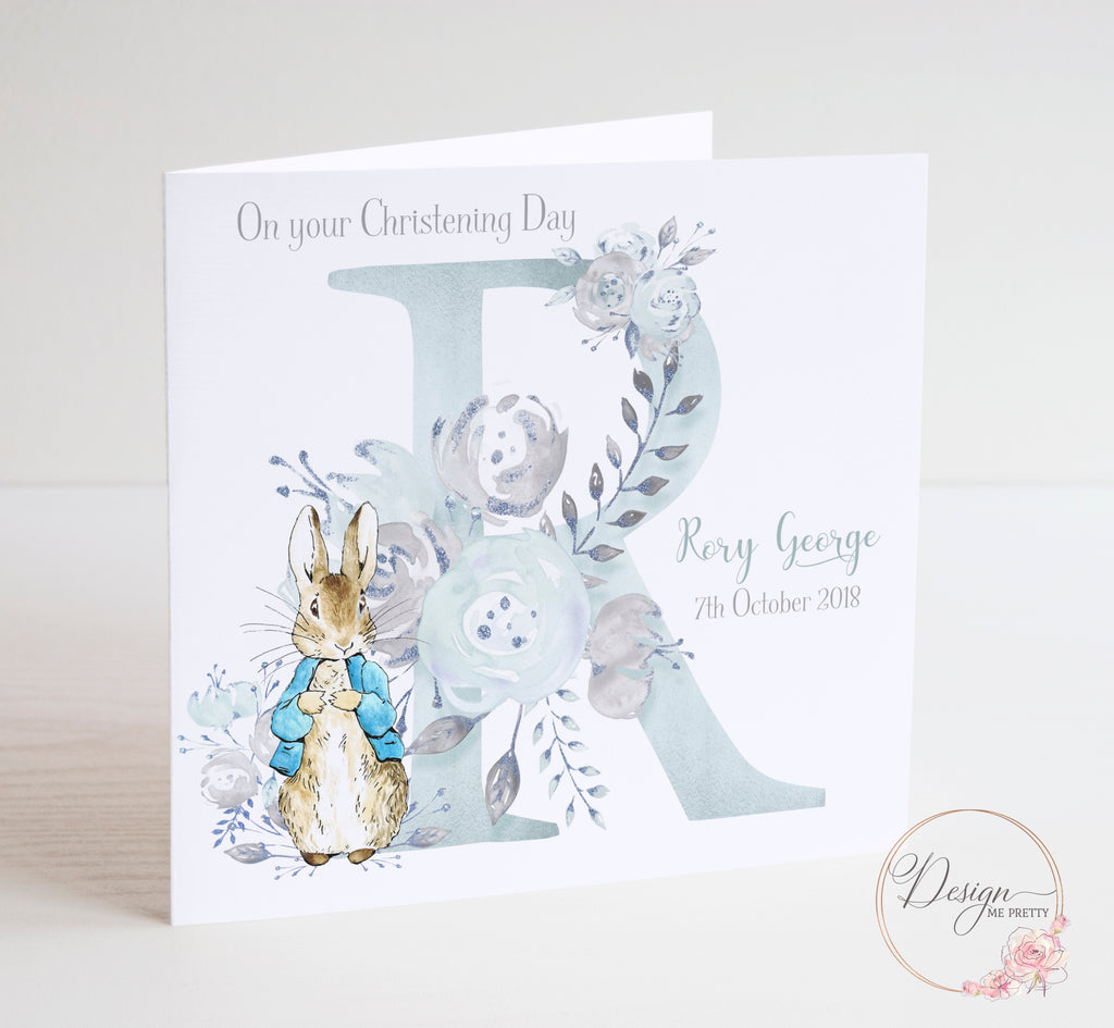 Peter Rabbit Boys A-Z Christening Card