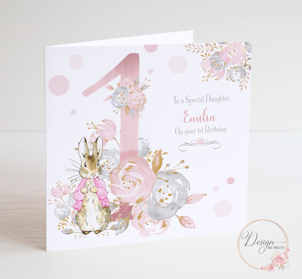 Peter Rabbit Girls Birthday Card - Flopsy 1-9