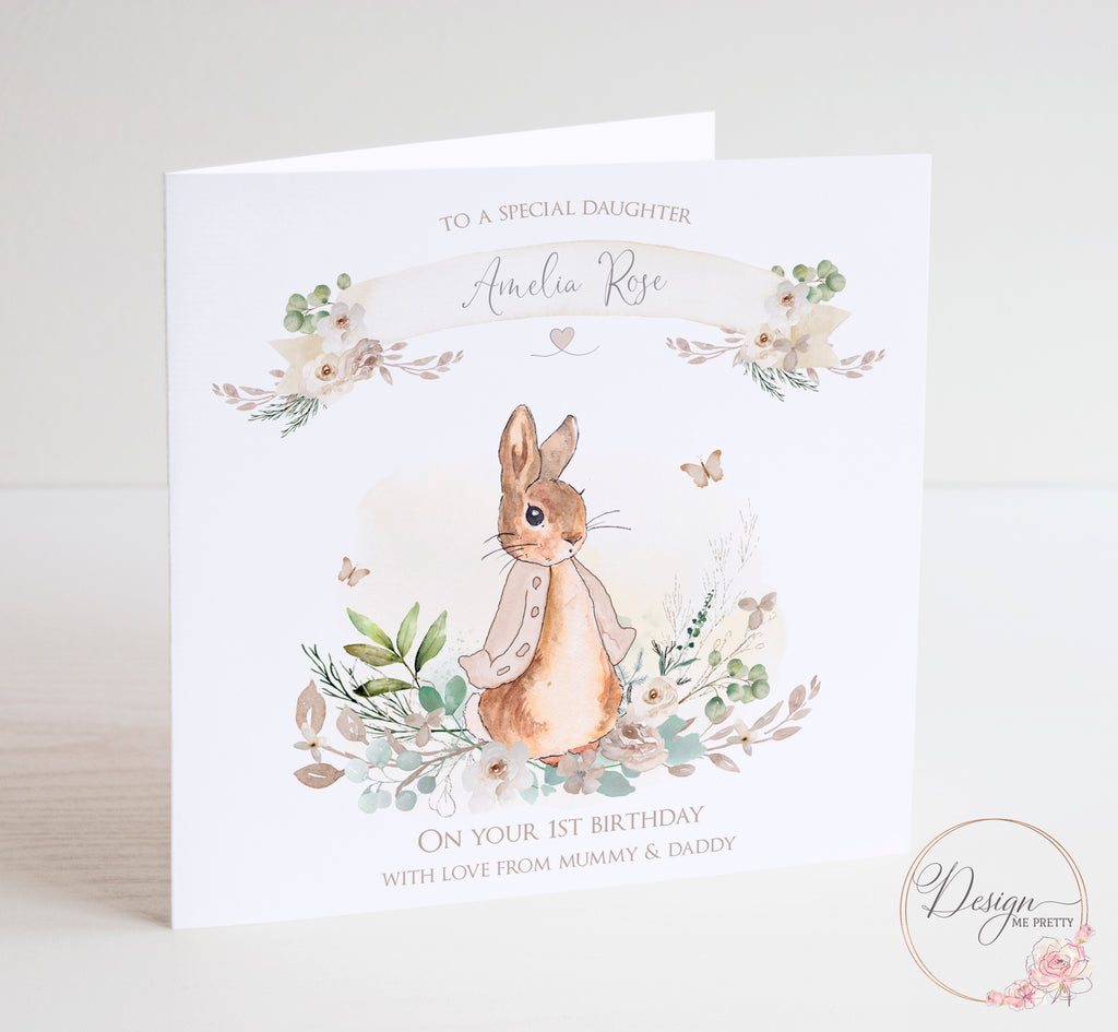 Peter Rabbit Neutral Birthday Card - Boho