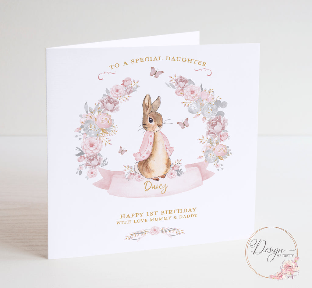 Peter Rabbit Girls Birthday Card - Flopsy