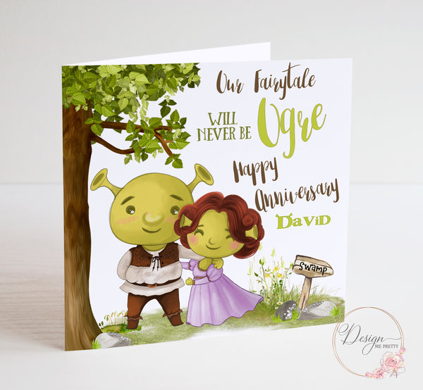 Shrek and Fiona Anniversary Card - Fairytale