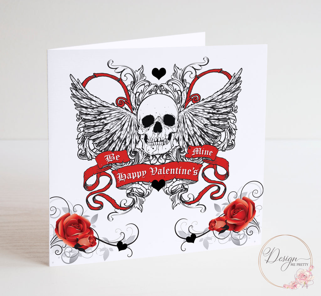 Skull and Wings Valentines Card