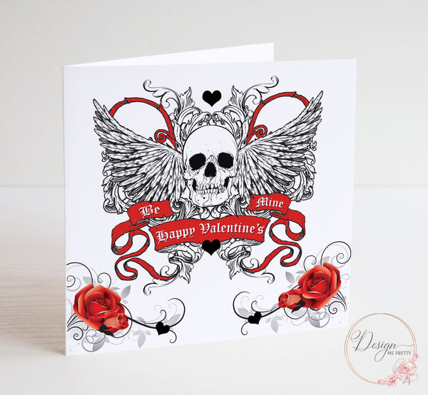 Skull and Wings Valentines Card