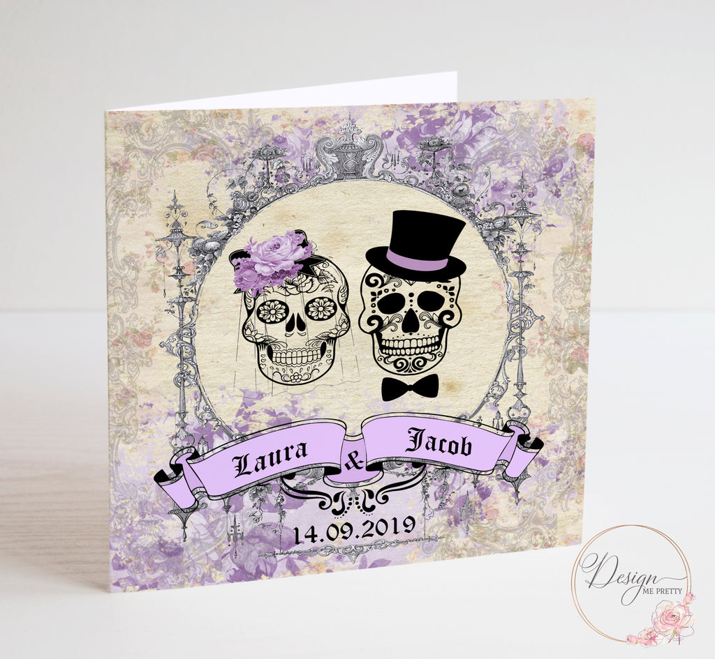 Sugar Skull Wedding Card - Day of the Dead