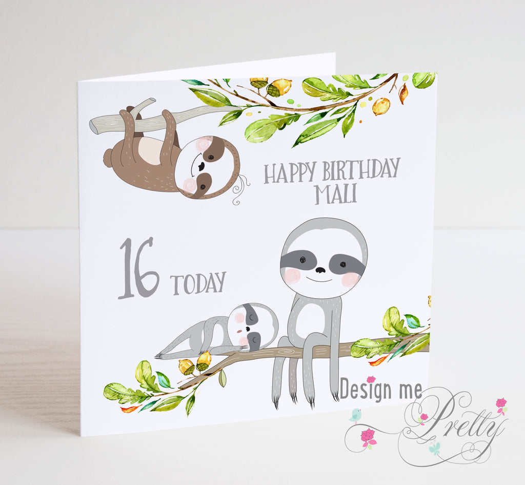 Sloths Birthday Card