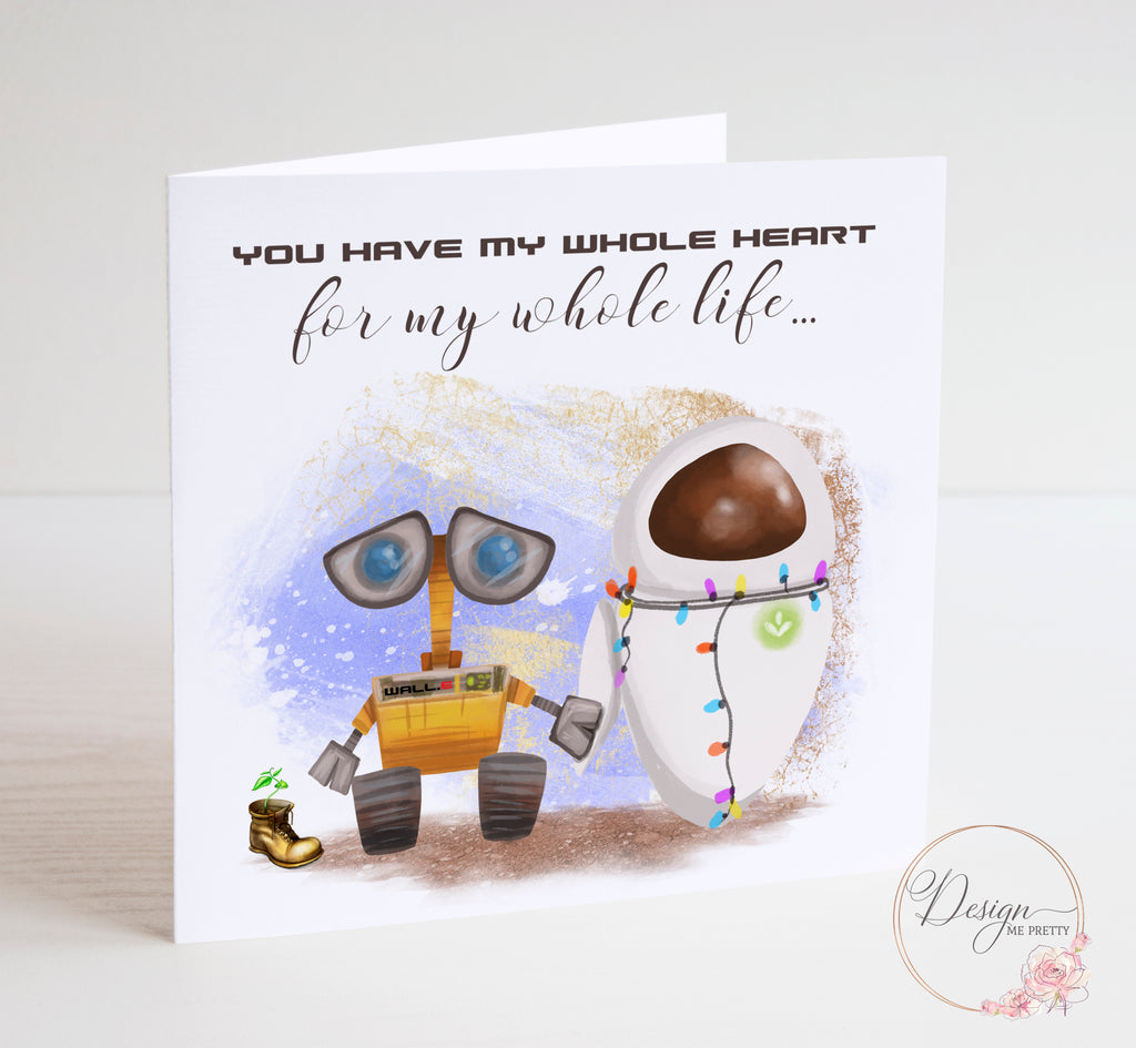 WALL-E Valentines OR Anniversary card