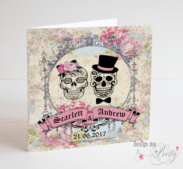 Sugar Skull Wedding Card - Day of the Dead