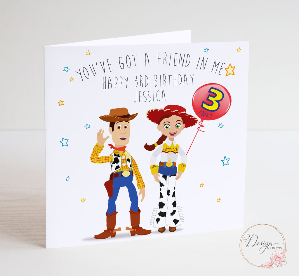 Toy Story Birthday Card - Woody & Jessie