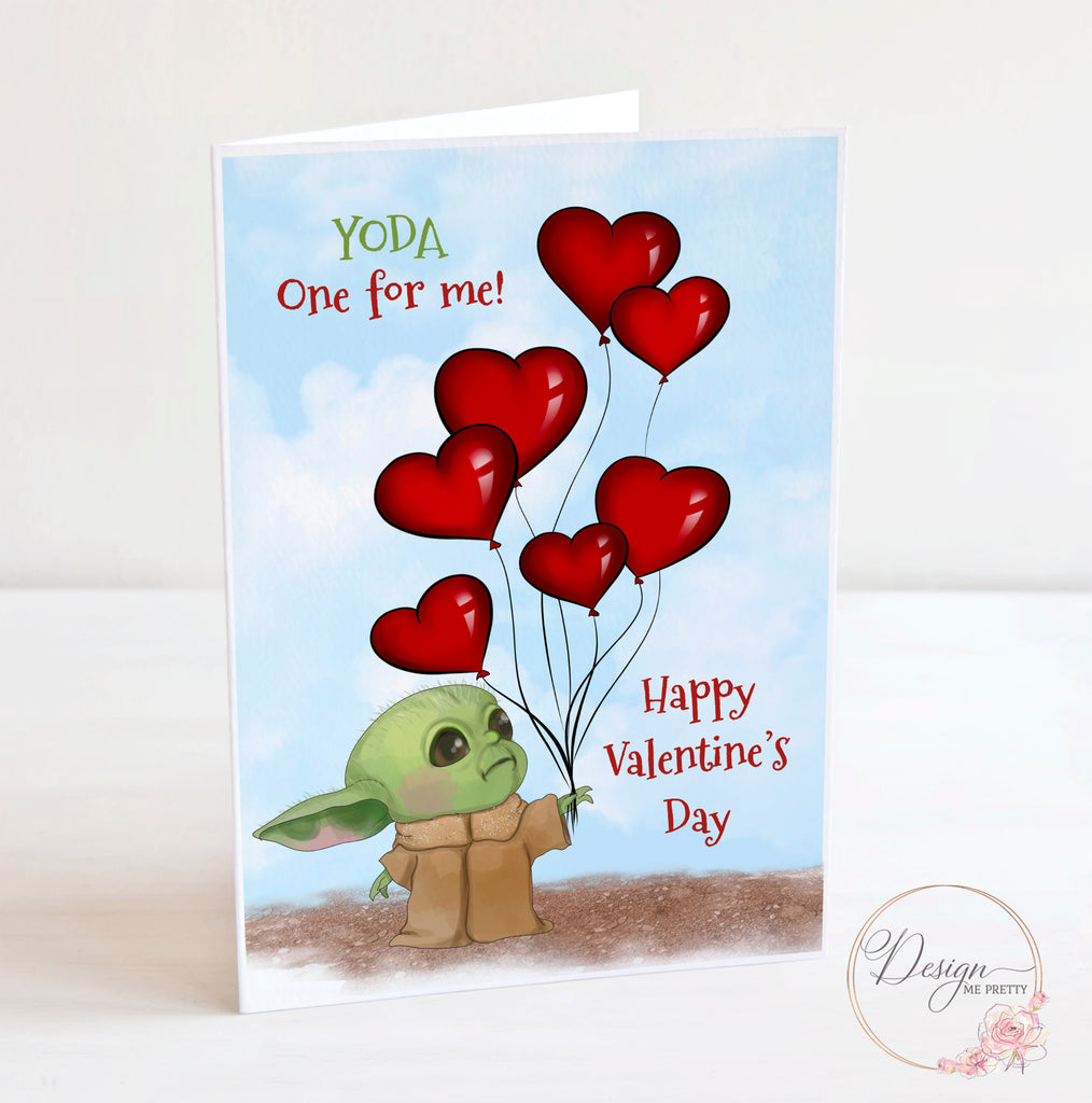 Baby Yoda Valentines Card - Mandalorian